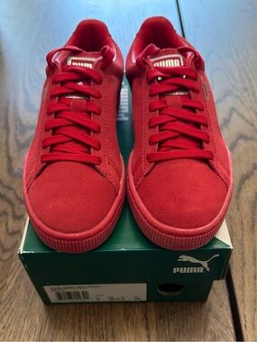 Puma Suede Classic Mono Gold PS 'Red' 381571-01 Size 3 Kids